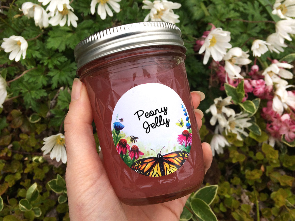 Watercolor Flower Butterfly Jam & Jelly Canning Jar Labels | CanningCrafts.com