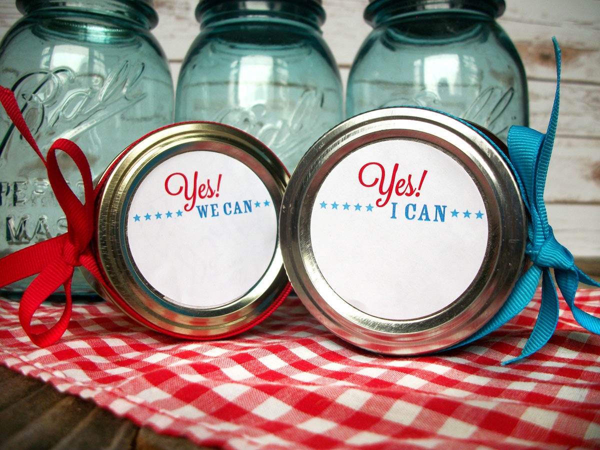 Patriotic Yes I Can Victory Garden Canning Labels | CanningCrafts.com