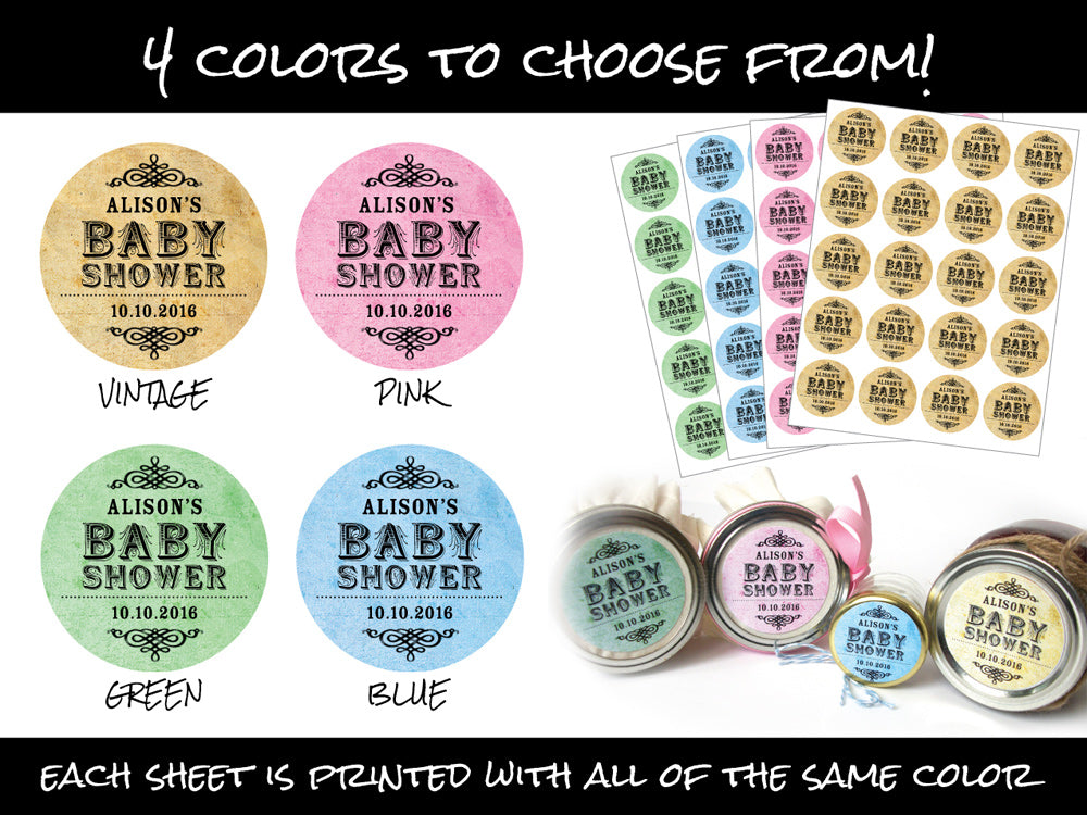 custom vintage baby shower favor jar labels | CanningCrafts.com