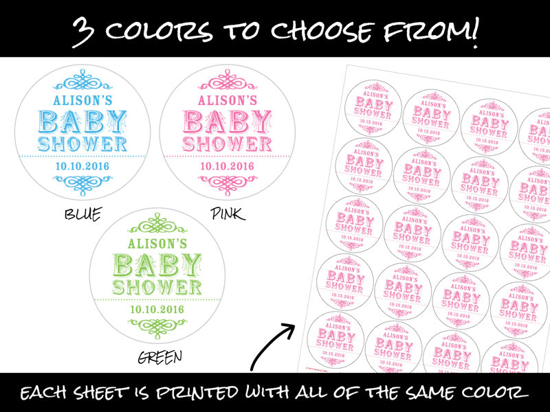 Custom vintage baby shower labels | CanningCrafts.com