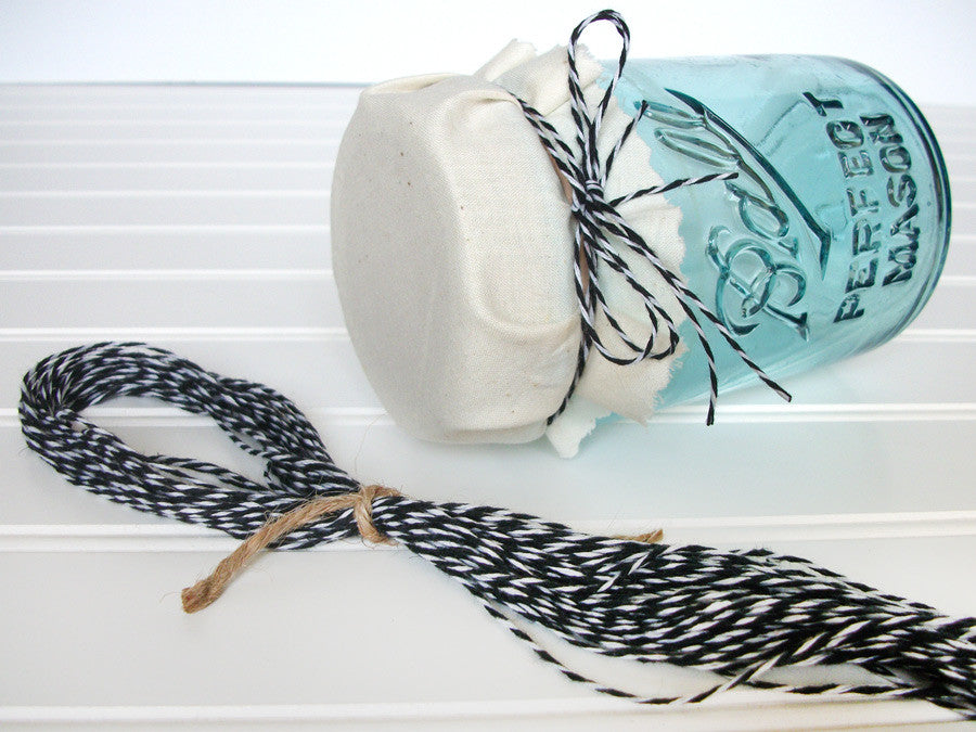 baker's twine white + black Ribbon by Minted