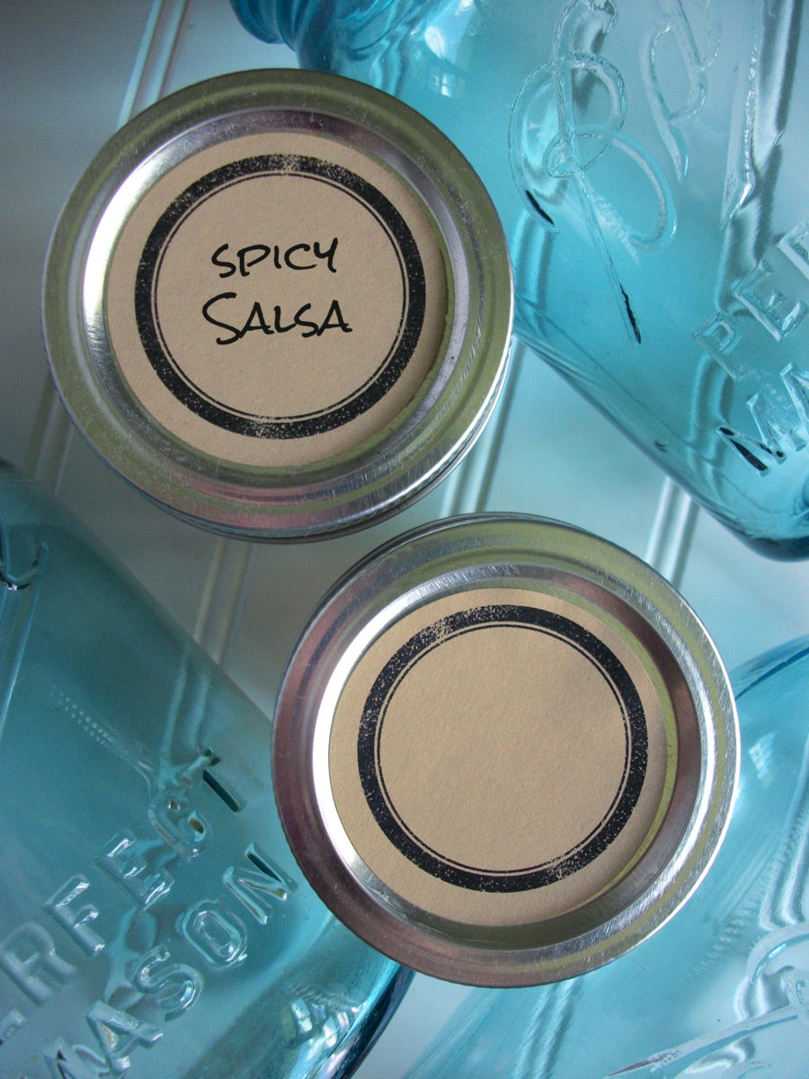 Rustic Black Ring Kraft Canning Labels | CanningCrafts.com