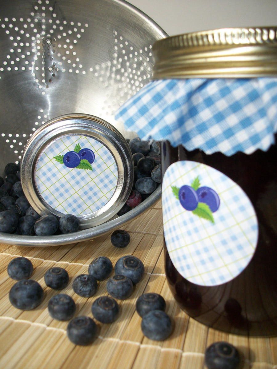 Plaid Blueberry Canning Jar Labels | CanningCrafts.com