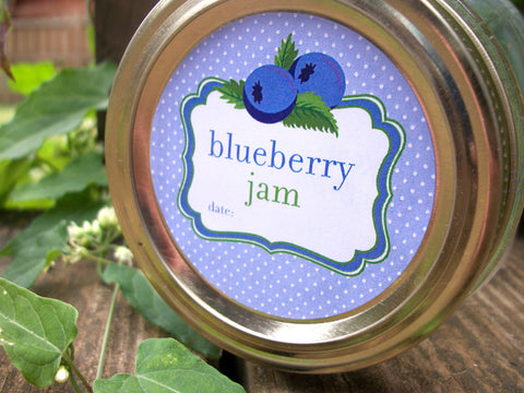 Cute Blueberry Jam Canning Labels | CanningCrafts.com