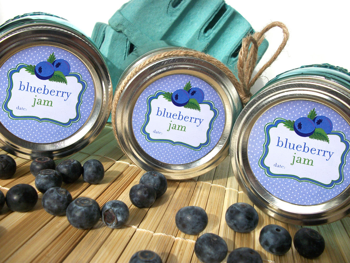 Cute Blueberry Jam Canning Labels | CanningCrafts.com