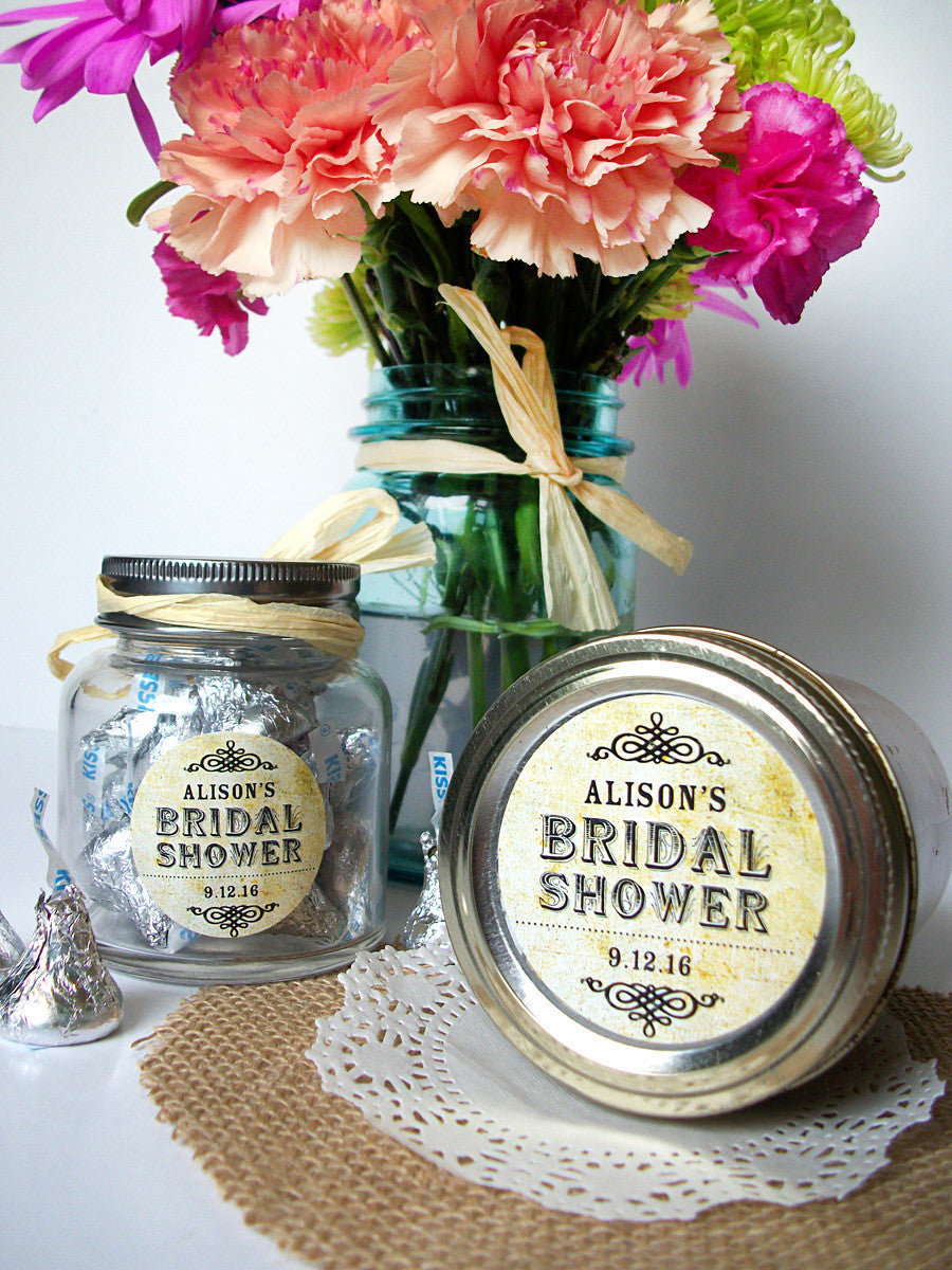 custom vintage bridal shower label | CanningCrafts.com