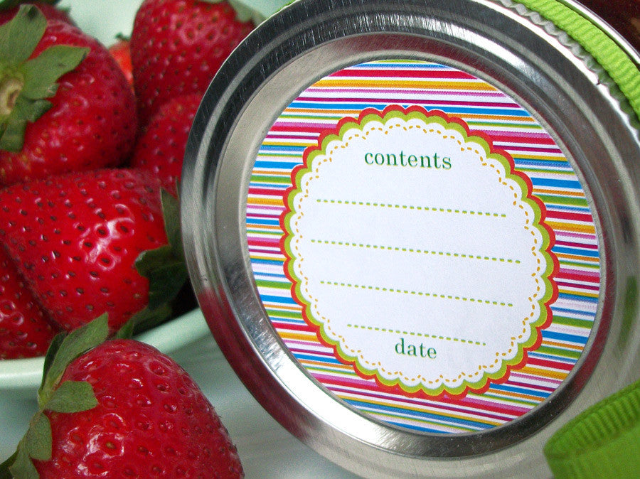 Candy Stripes jam jar canning labels | CanningCrafts.com
