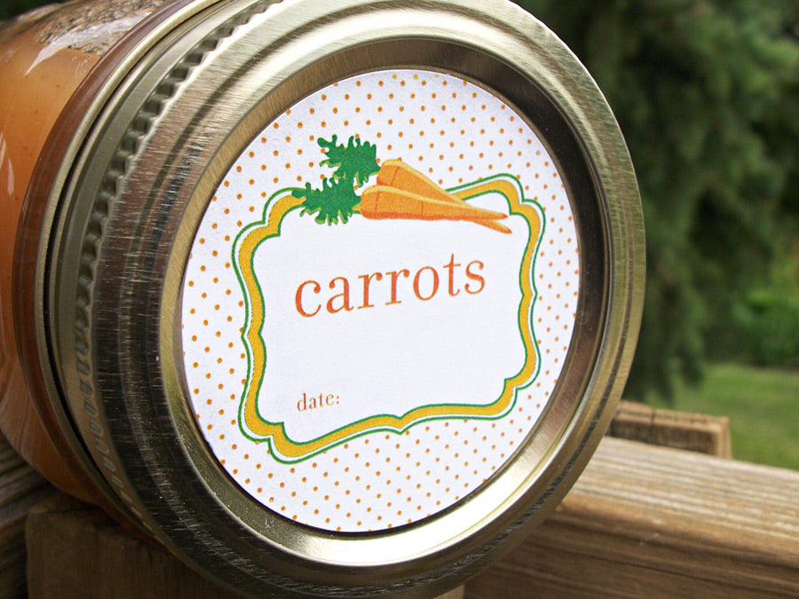 Cute Carrots Canning Labels | CanningCrafts.com