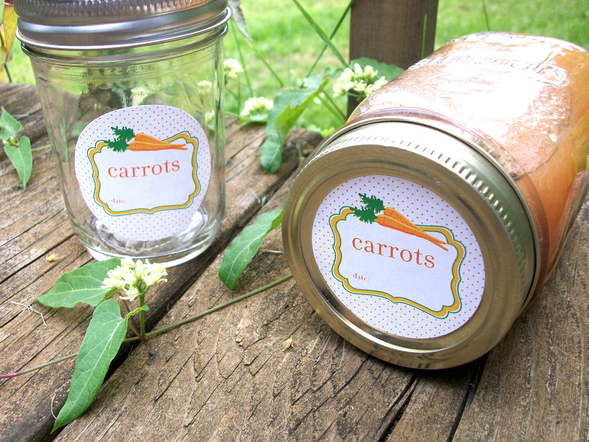 Cute Carrots Canning Labels | CanningCrafts.com