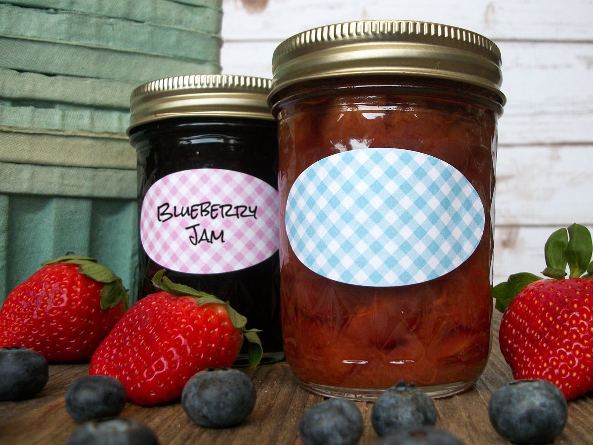 Checkered Oval Canning Labels | CanningCrafts.com