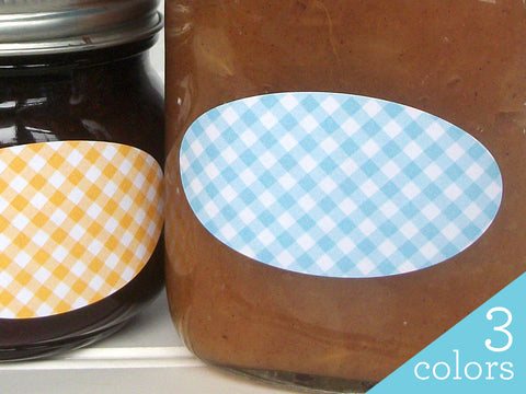 Checkered Oval Canning Labels | CanningCrafts.com