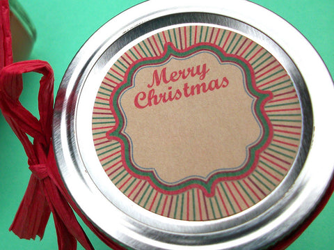 Kraft Merry Christmas Canning Labels | CanningCrafts.com