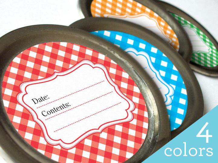 Classic Gingham Canning Labels | CanningCrafts.com