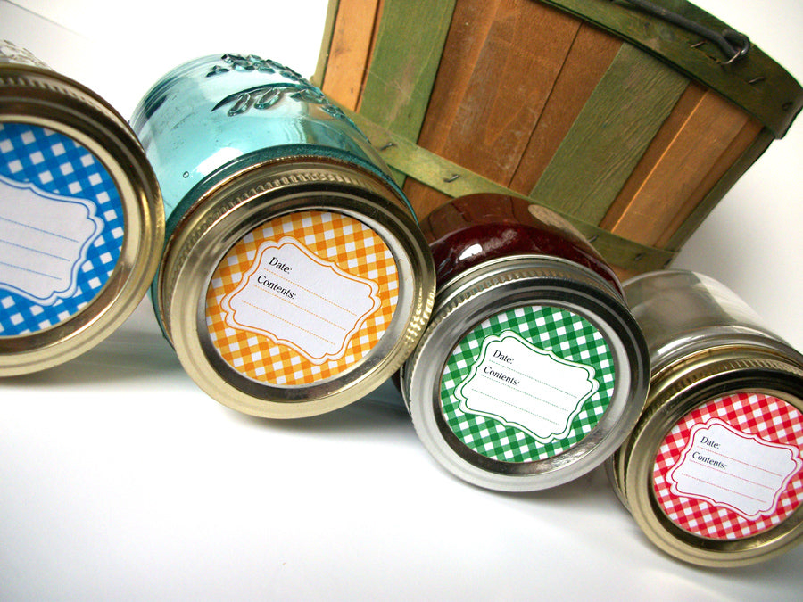 Classic Gingham Canning Labels | CanningCrafts.com