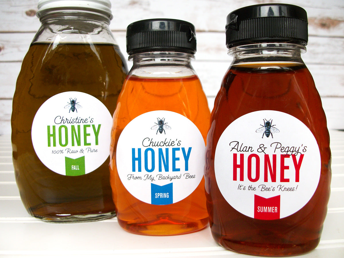 Custom Colorful Honey Bottle Labels | CanningCrafts.com