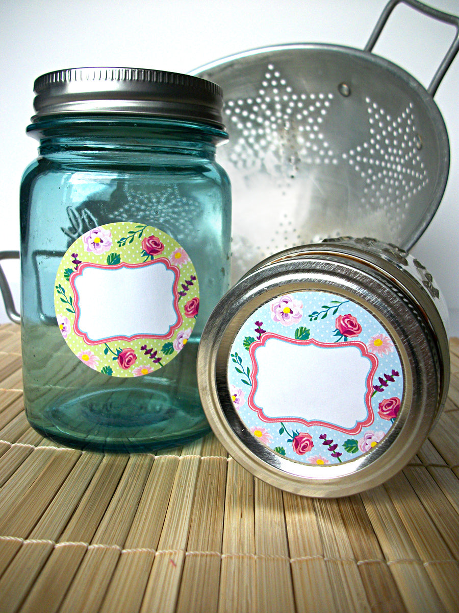 Cottage Chic Flower Canning Labels  | CanningCrafts.com