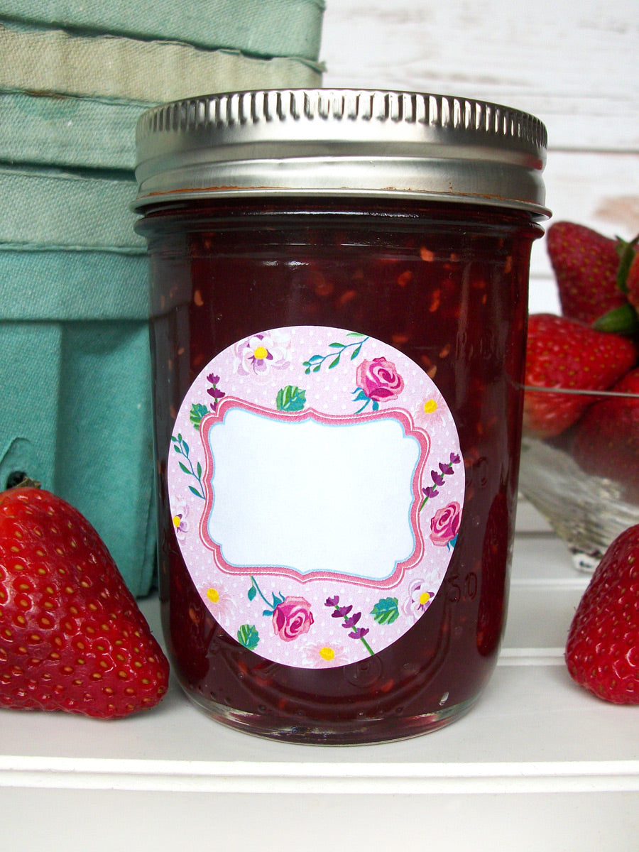 Cottage Chic Flower Jam Jar Labels  | CanningCrafts.com