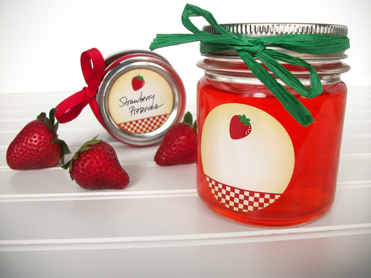 Country Strawberry Jam & Jelly Canning Labels | CanningCrafts.com