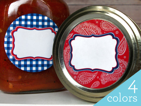Cowboy Paisley Gingham Canning Labels | CanningCrafts.com