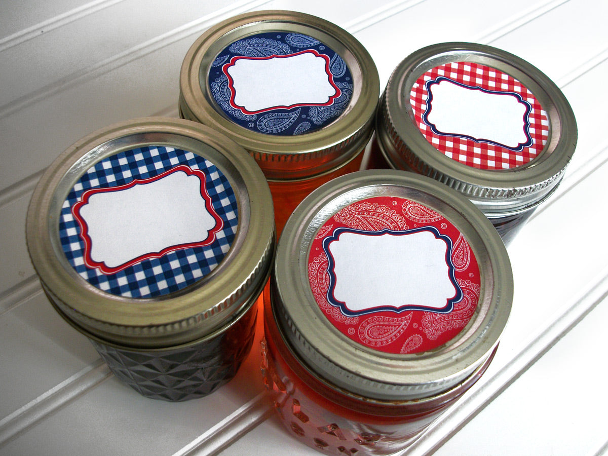 Cowboy Paisley Gingham Canning Labels | CanningCrafts.com