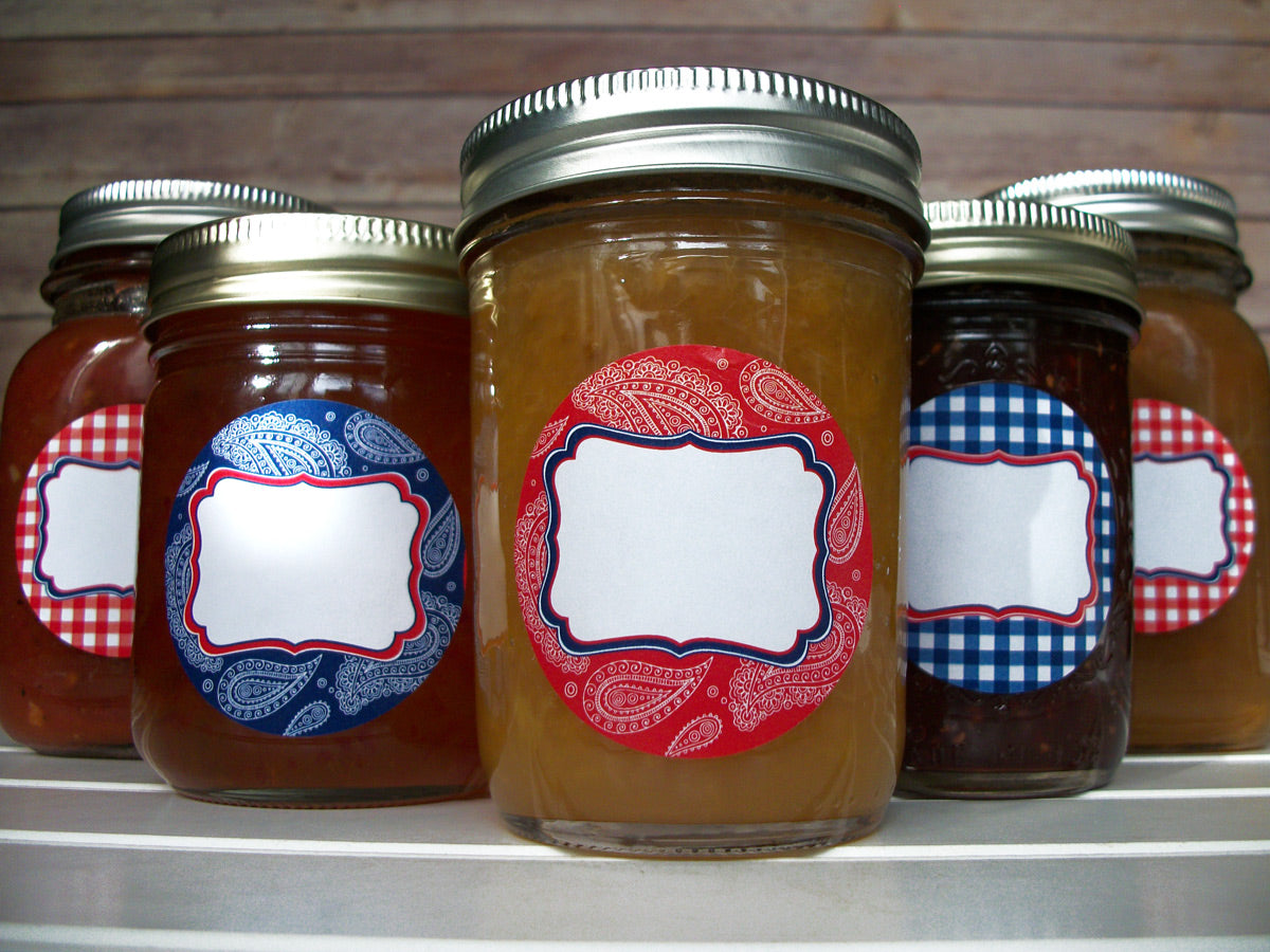 Cowboy Paisley Gingham Canning Jar Labels | CanningCrafts.com