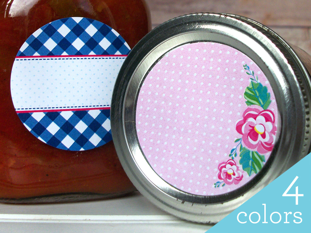 Cowgirl Floral Gingham Canning Labels