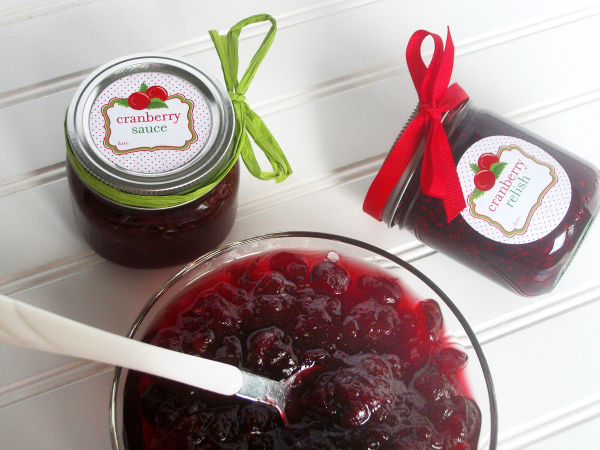 cranberry sauce & relish mason jar labels | CanningCrafts.com
