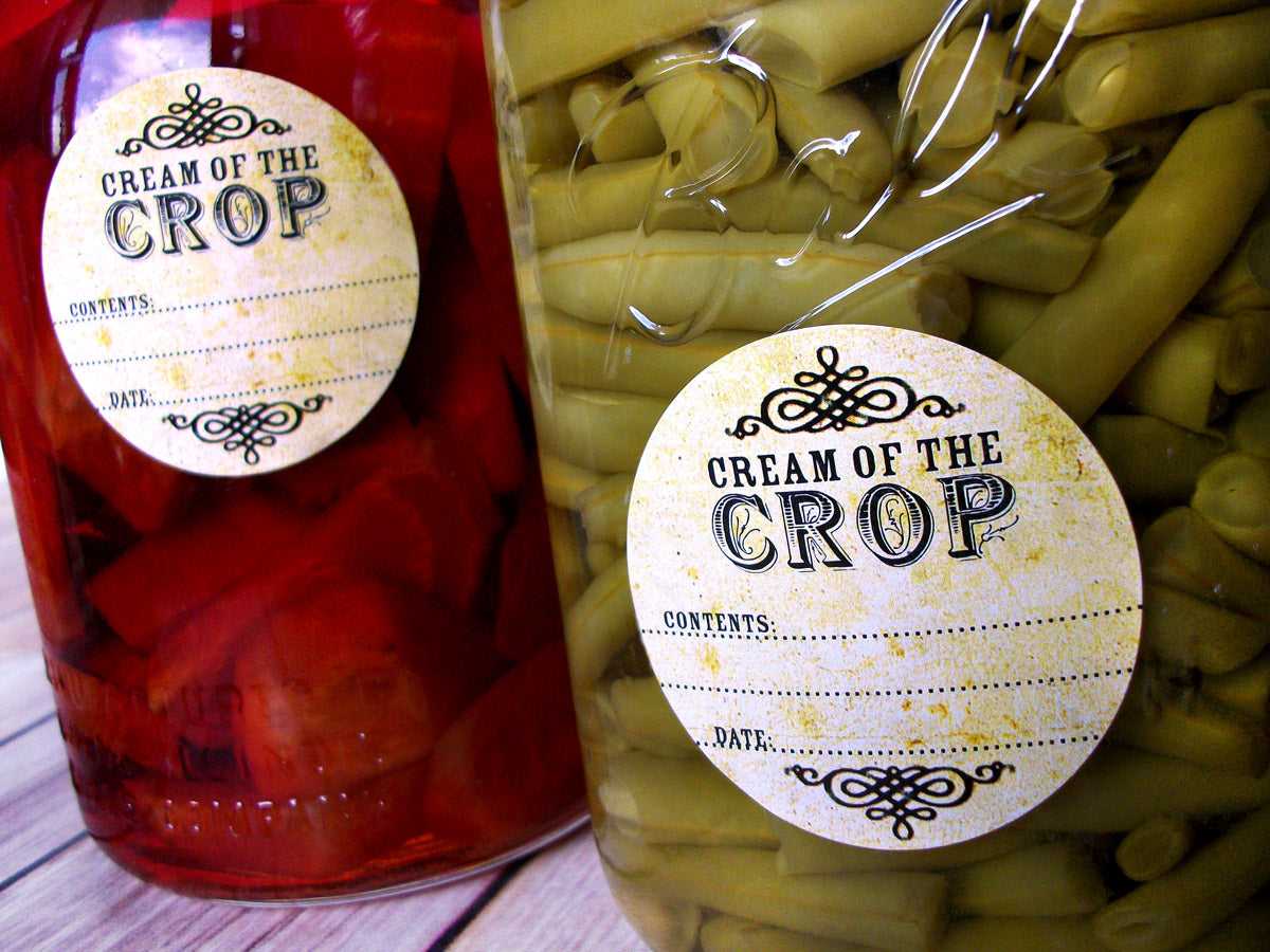 Vintage Cream of the Crop Canning Mason Jar Labels | CanningCrafts.com