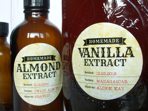 Custom Antique Almond & Vanilla Extract Labels | CanningCrafts.com