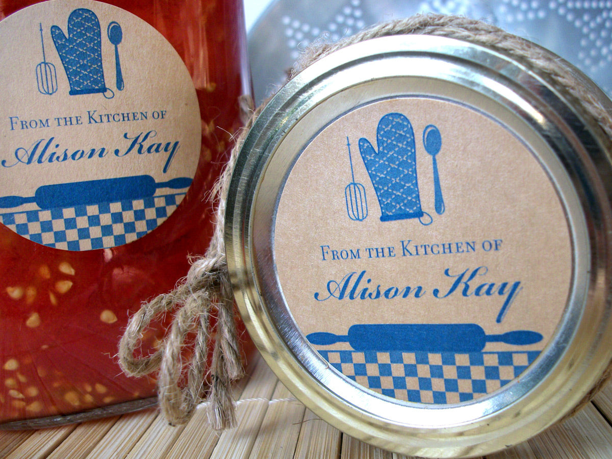 Custom Blue Kraft Kitchen Labels | CanningCrafts.com