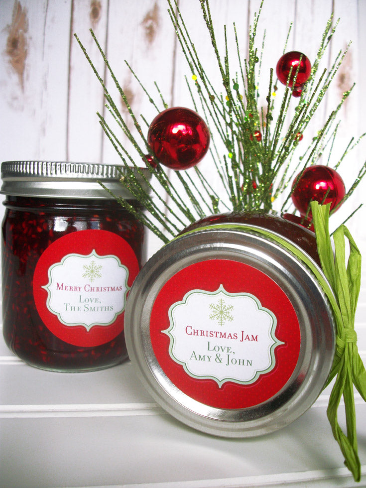 Custom Red Christmas Canning Jar Labels | CanningCrafts.com