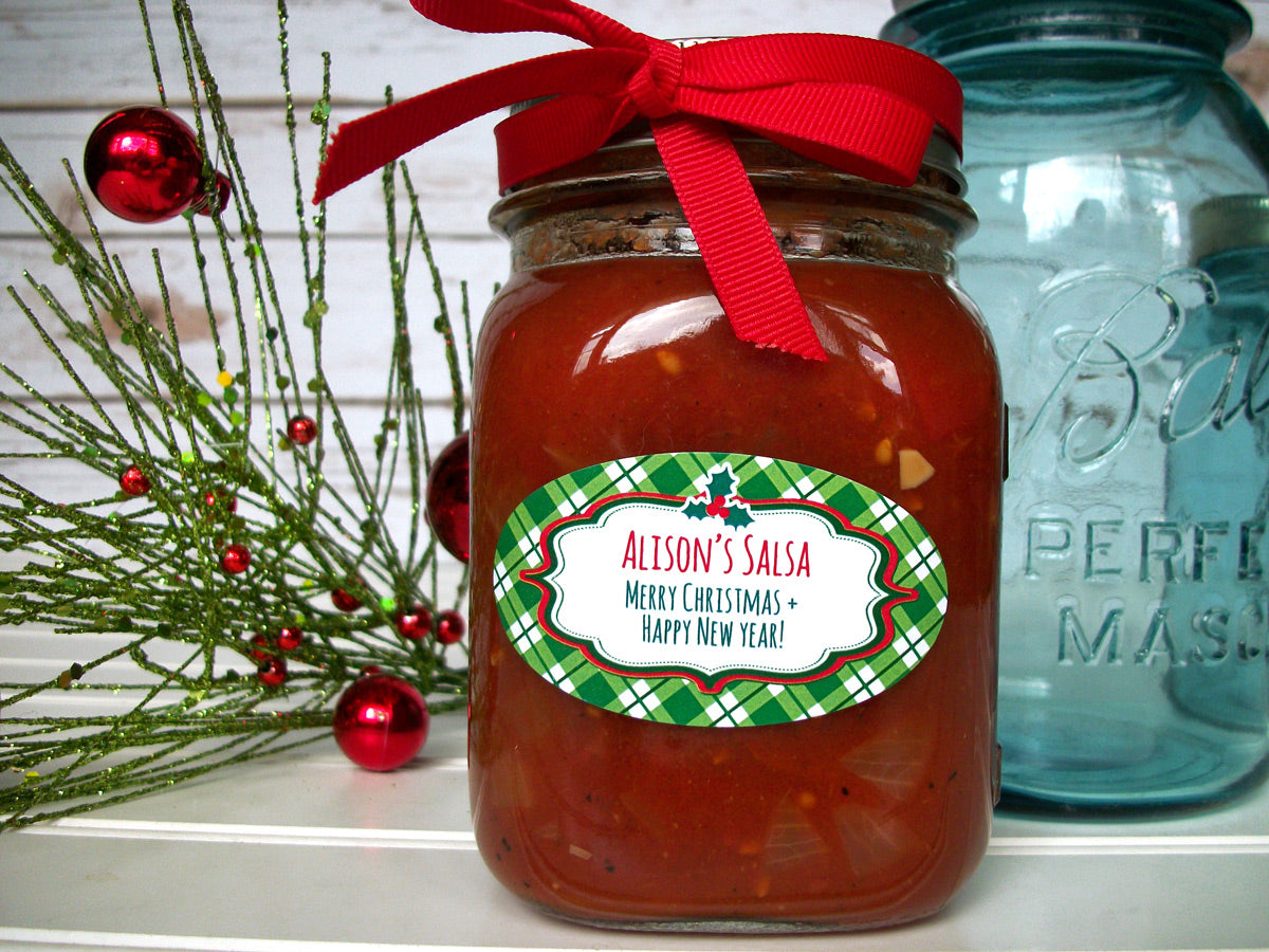 Custom Oval Christmas Canning Labels | CanningCrafts.com