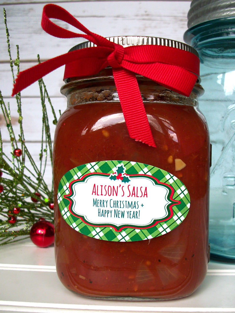 Custom Oval Christmas Canning Labels | CanningCrafts.com