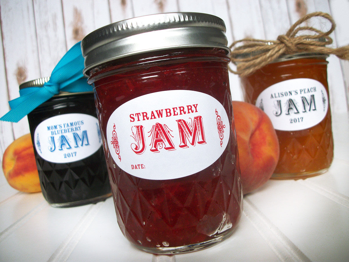 Customizable Canning Labels Colorful Oval Custom Canning Labels for quilted jam jars – CanningCrafts