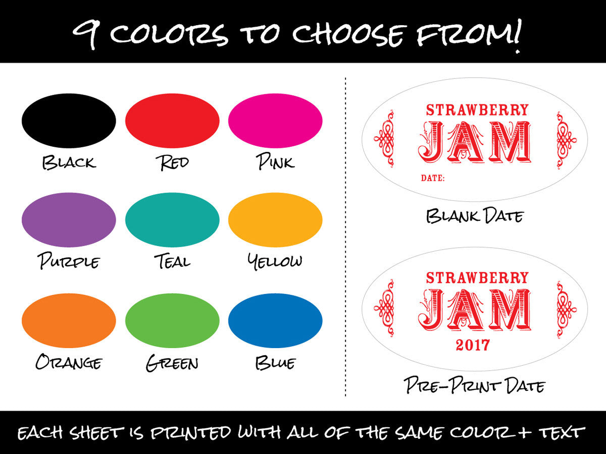 Colorful Custom Oval Canning JarLabels | CanningCrafts.com