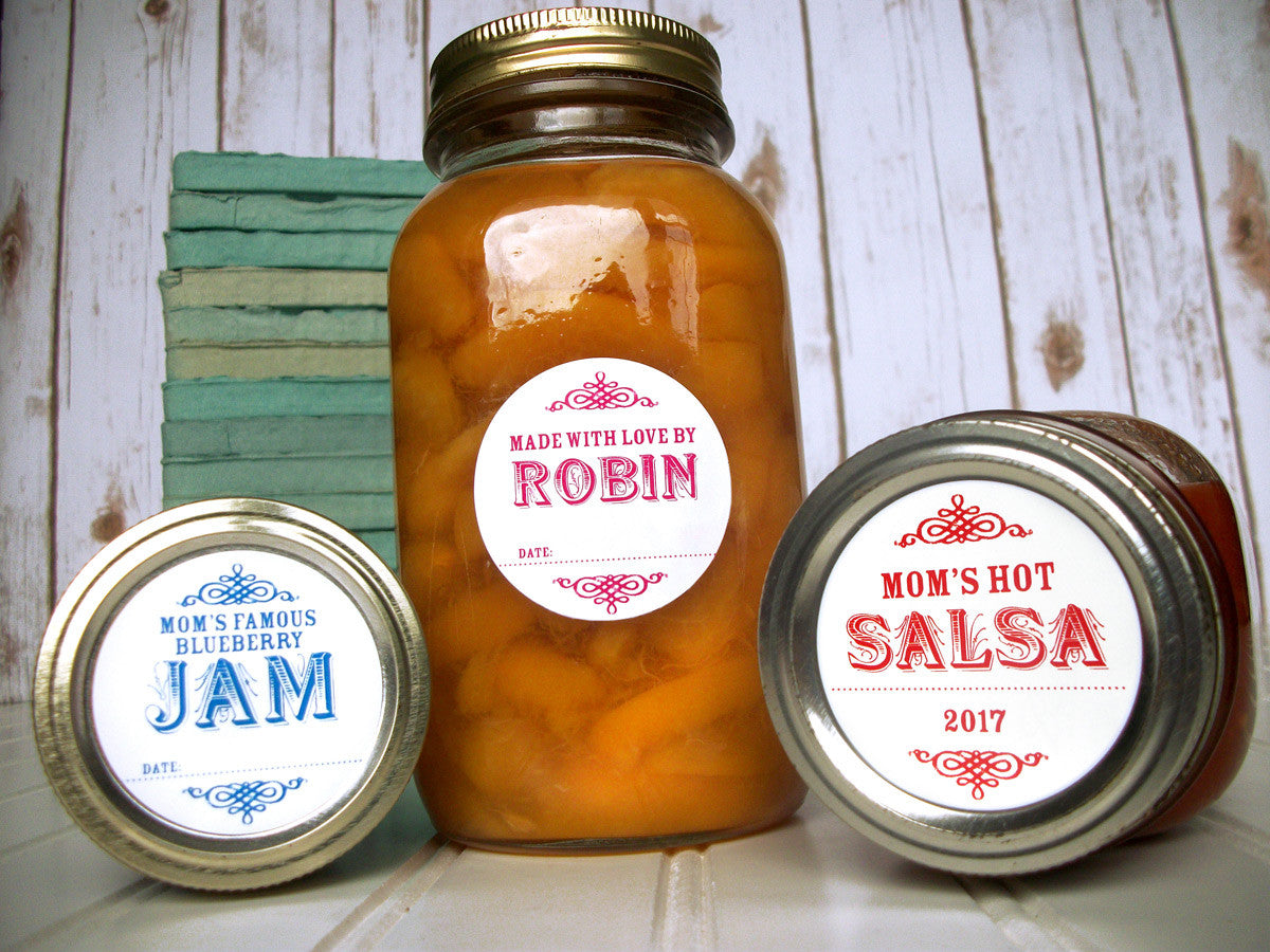 Customizable Canning Labels Colorful Custom Canning Labels for home preserved food in mason jars ...