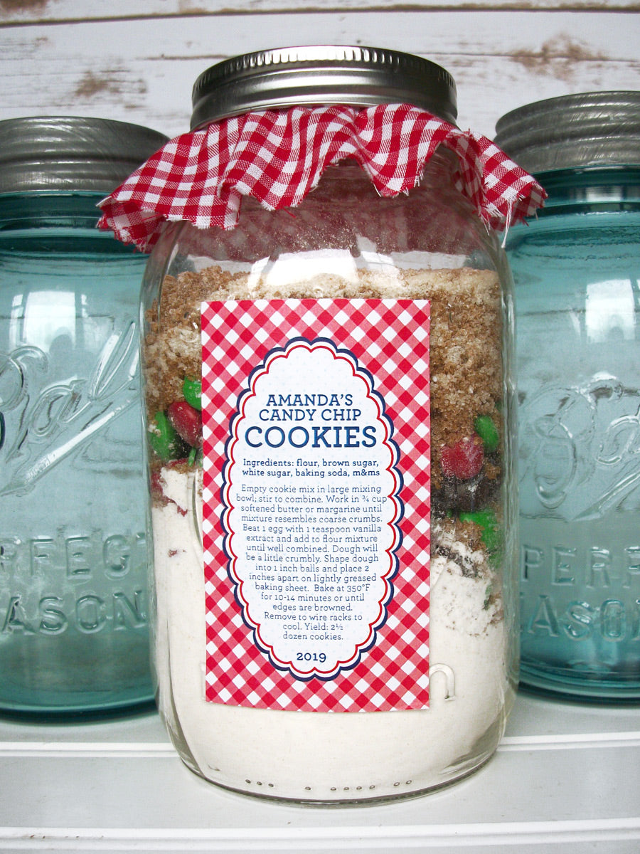Custom Farmer’s Market Rectangle Canning Labels for cookie mason jar kits | CanningCrafts.com