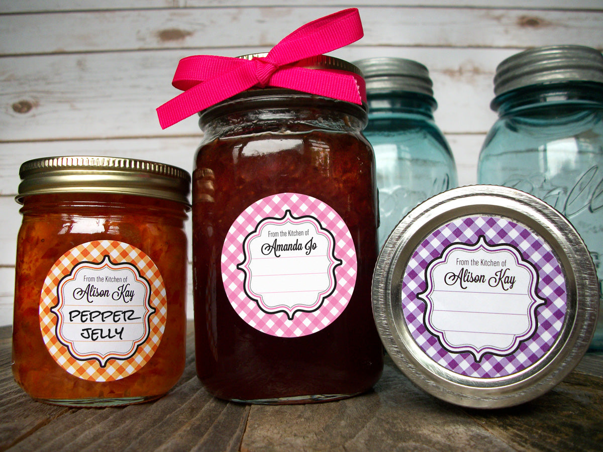 Custom Kitchen Jam & Jelly Jar Labels printed with your name | CanningCrafts.com