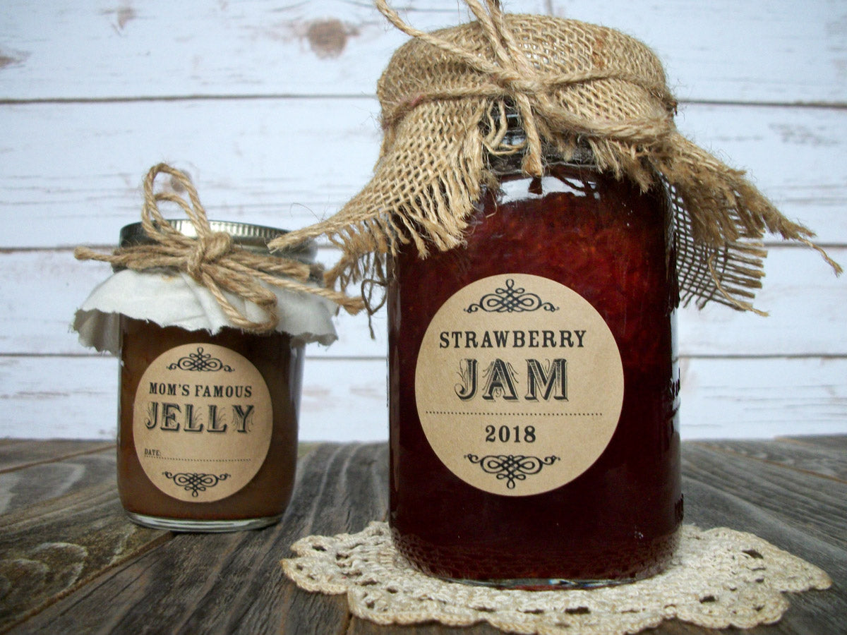 Custom Kraft Canning Jam & Jelly Jar Labels | CanningCrafts.com