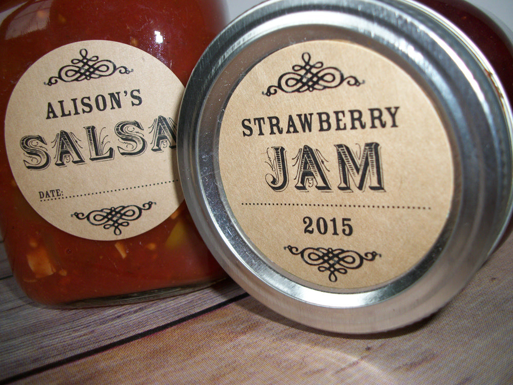 Modern Labels for Jars and Canning Custom Durable, Water and Oil