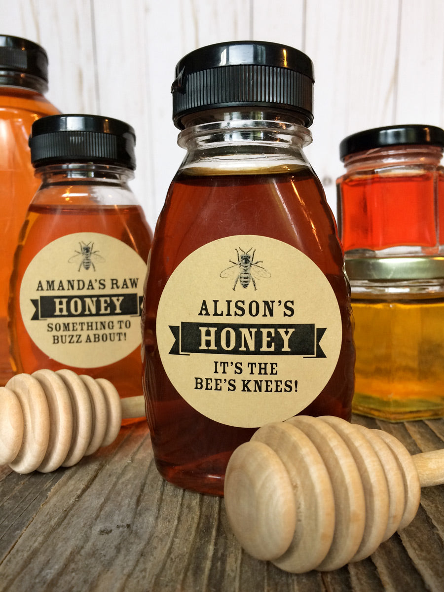 Custom kraft honey bottle labels for backyard beekeepers | CanningCrafts.com