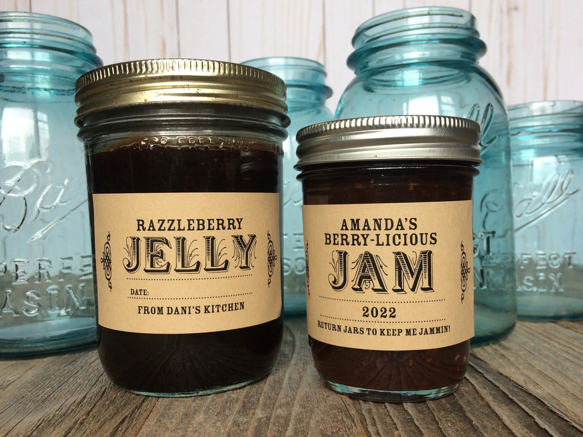 Custom Kraft Rectangle Jam & Jelly Canning Jar Labels | CanningCrafts.com