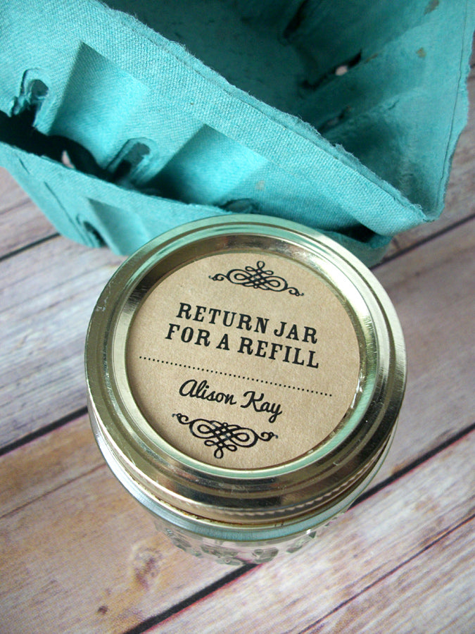 Custom Kraft Return Jar for a Refill Canning Labels | CanningCrafts.com