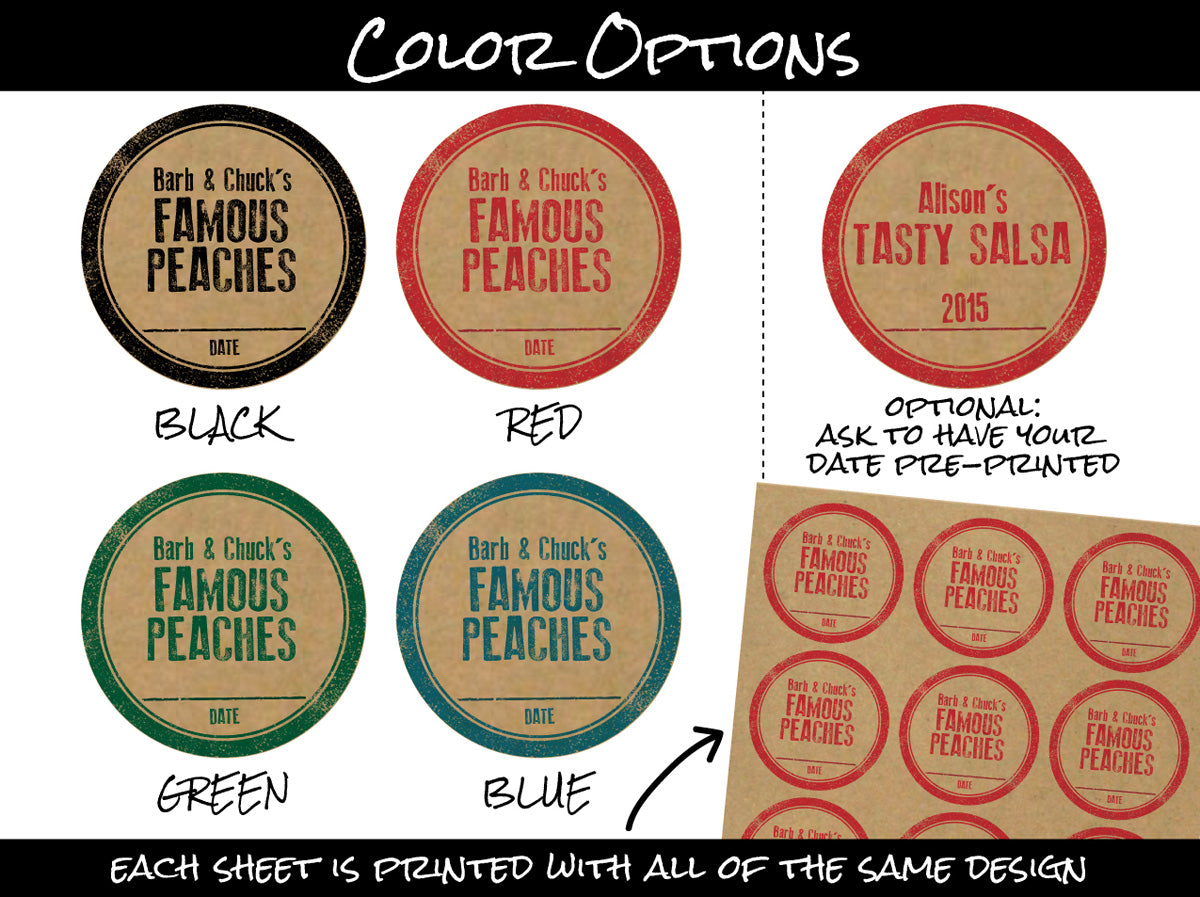 Custom Kraft Rubber Stamp Canning Labels | CanningCrafts.com