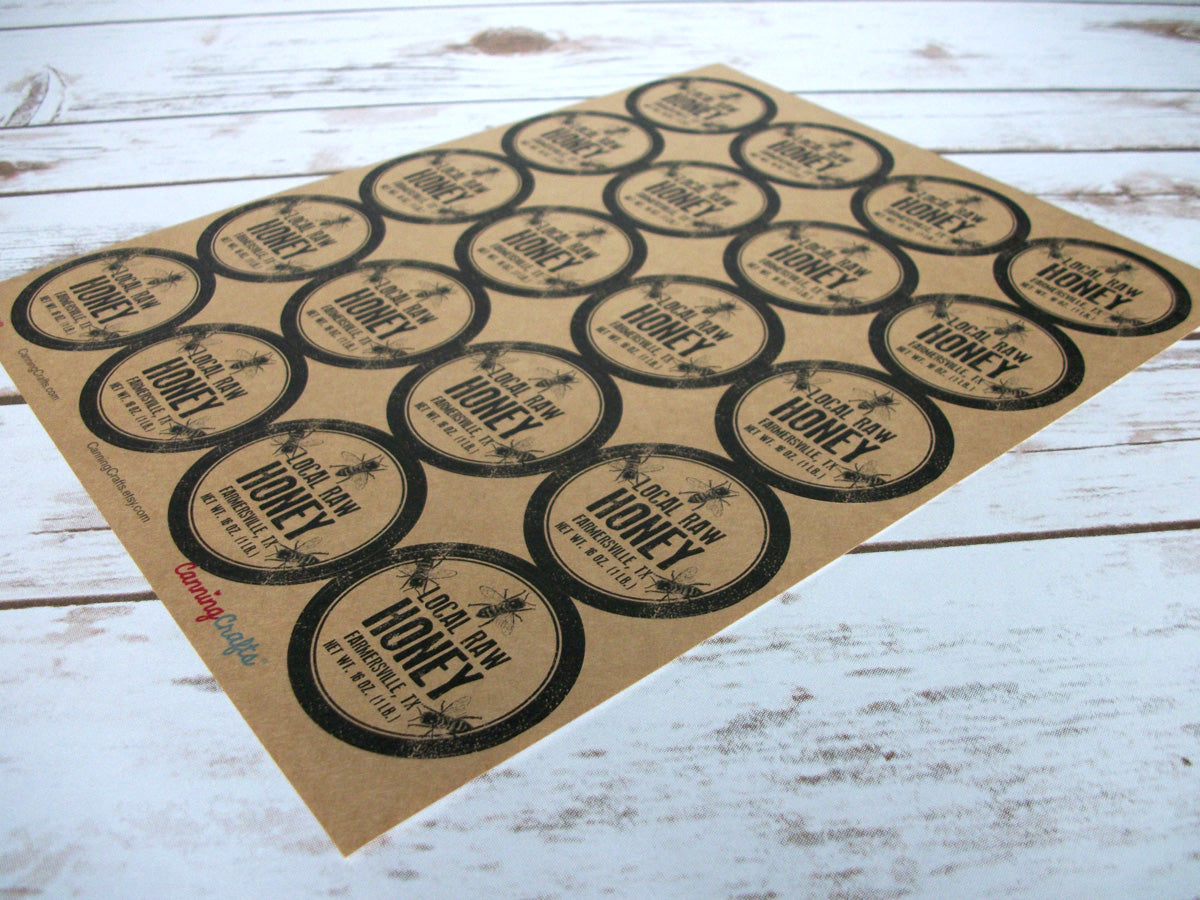 Custom Kraft Rubber Stamp Honey Labels gift for backyard beekeepers –  CanningCrafts