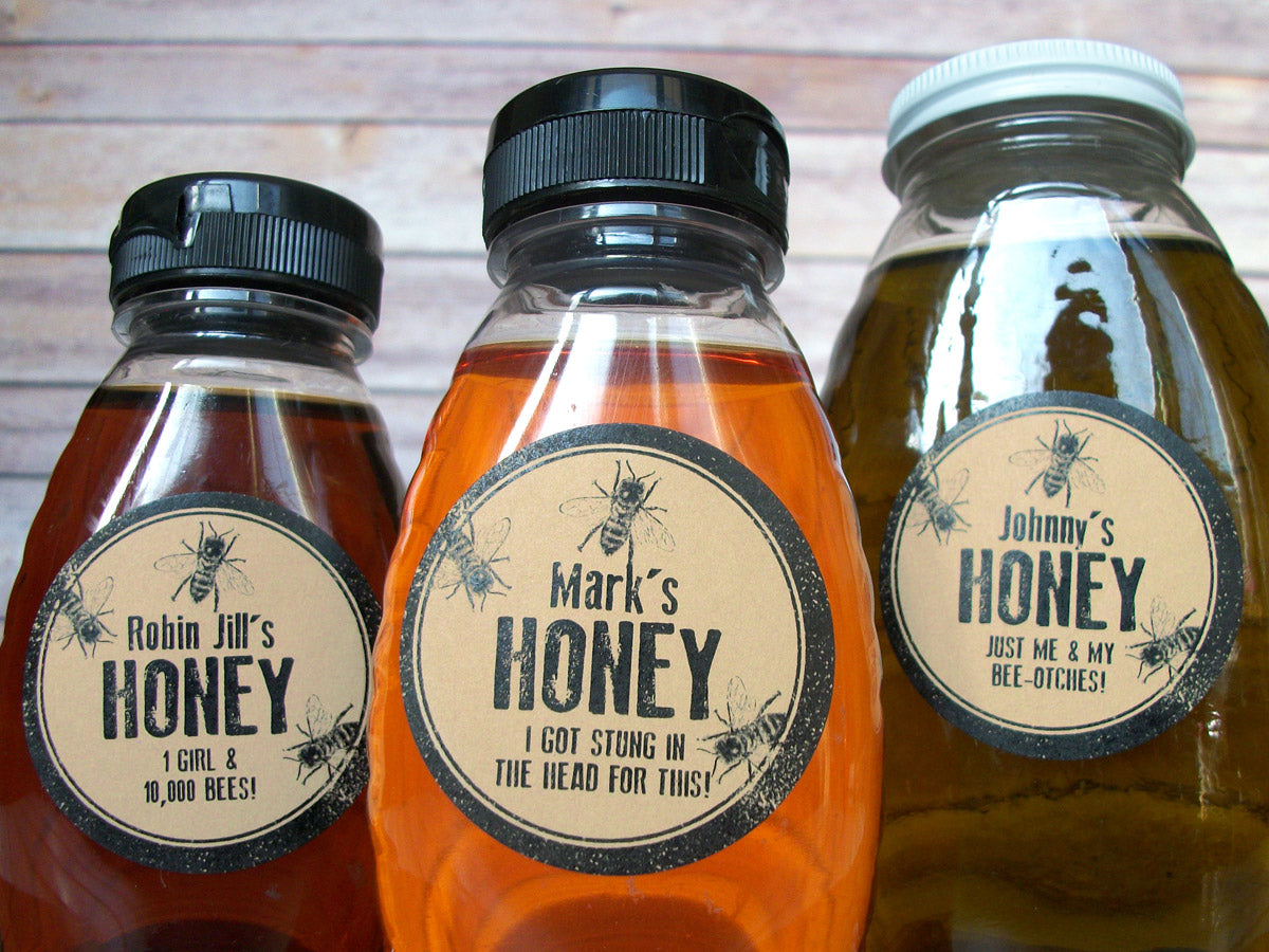 Kraft Rubber Stamp Custom Honey Label | CanningCrafts.com