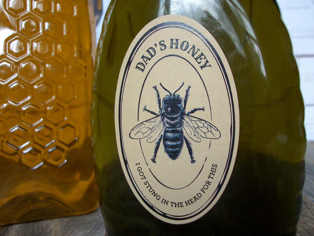 Custom Kraft Seal Large Oval Honey Labels | CanningCrafts.com