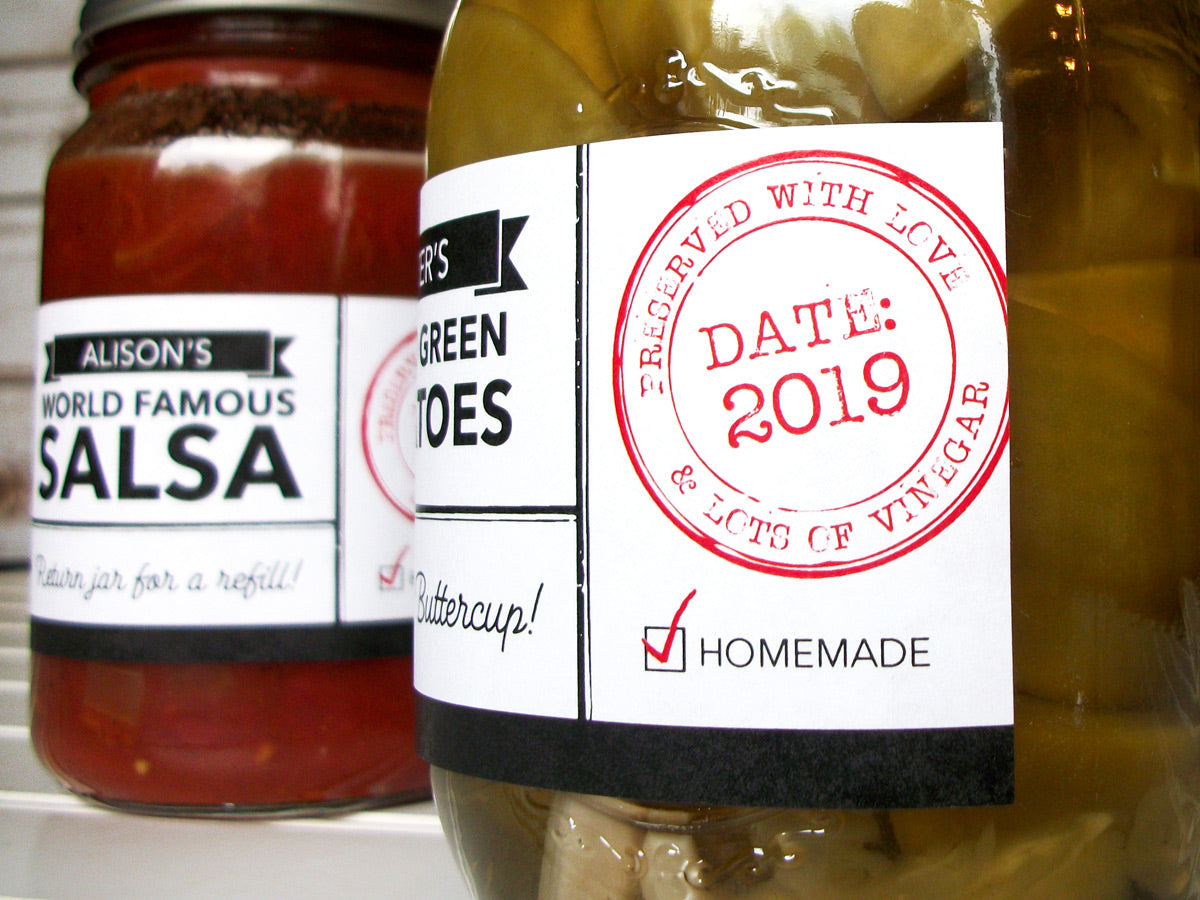 Customizable Canning Labels Custom Modern Black & White Rectangle Canning Labels – CanningCrafts