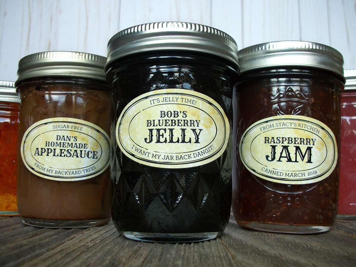 Custom Vintage Apothecary Oval Jam & Jelly Jar Labels | CanningCrafts.com