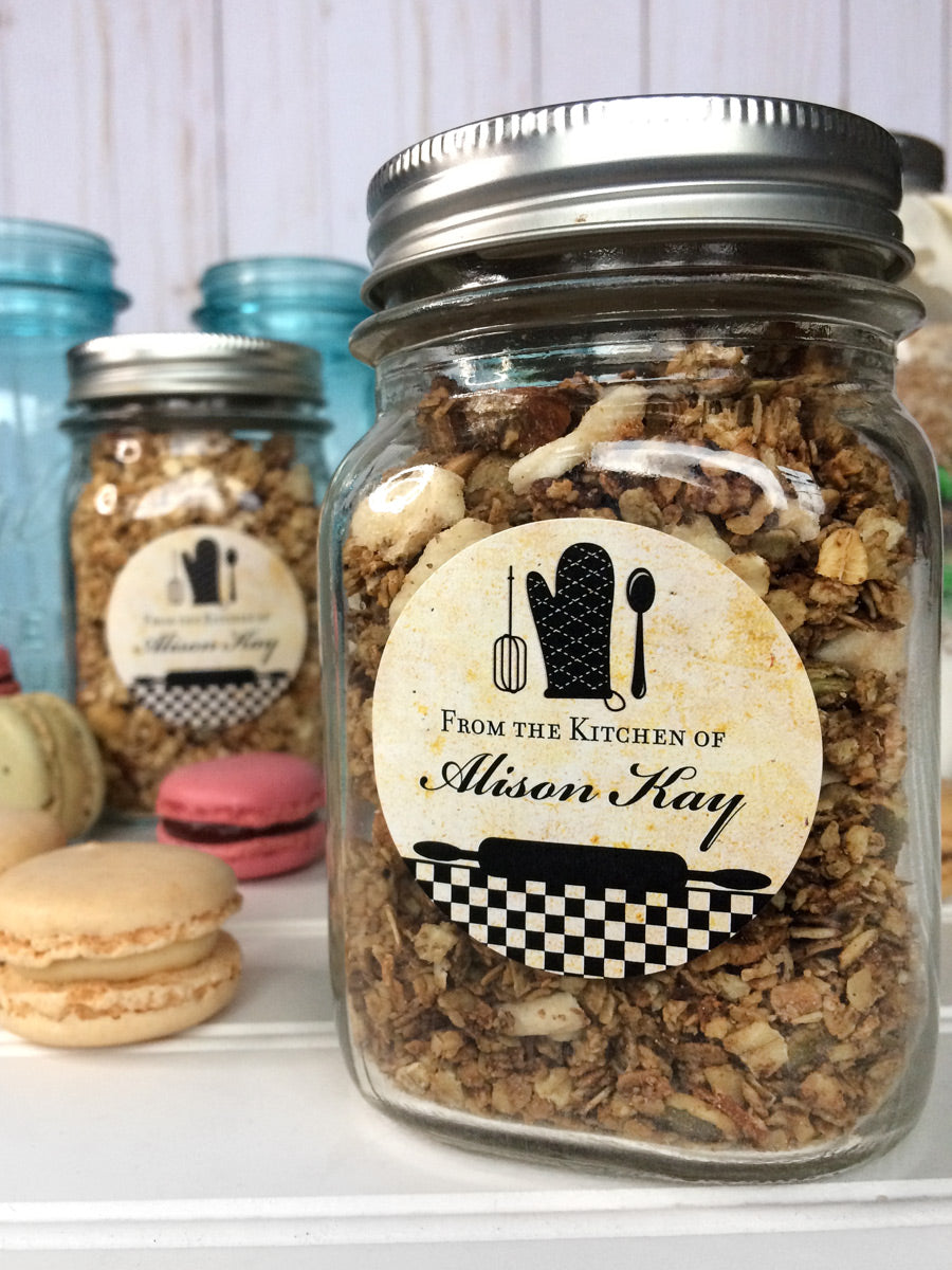 Customized Kitchen Labels Custom Vintage Kitchen Labels, mason jar stickers for canners & bakers ...